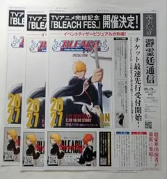アニメイト配布 TVアニメ完結記念 BLEACH FES 瀞霊廷通信 号外 3枚