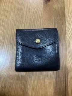 美品　イルビゾンテ　二つ折り財布　黒　ブラック　レザー