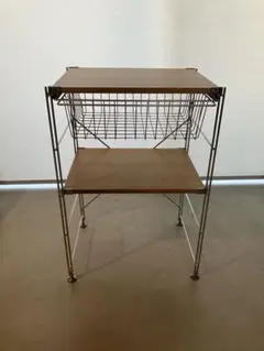 [送料込]無印良品MUJI スチールユニットシェルフ　ワイヤーバスケット付オーク 送料込み❗️無印良品 ステンレスユニットシェルフ ワイヤー