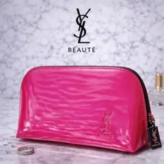 YSL BEAUTÉ ピンク エナメルポーチ ノベルティ 高級感 コスメポーチ