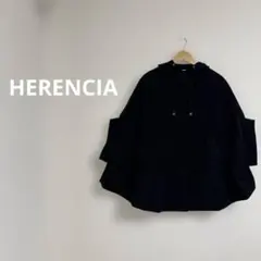 【HERENCIA】ゴールド金具が光る✨大人可愛い撥水フーデッドポンチョコート
