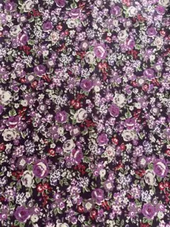 141 COTTONこばやし紫系花柄プリント