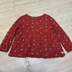 GAP 花柄　赤　長袖カットソー　ペプラム　105cm 4years