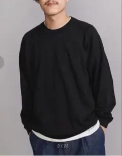 美品　BY GIZA コットン リラックス ニット ネイビー　セーター　サマー