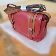 ☆極美品☆Dakotaショルダーバッグ　牛革 レッド×ブラウン