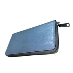 【新品未使用】COACH 本革グレー 長財布 ラウンドファスナー 大容量