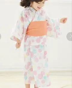 アプレレクール はんなり浴衣 水彩アクア柄 浴衣セット 110 セパレート 水玉