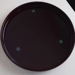 みよし漆器本舗　紀州塗り丸盆 花模様