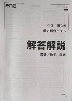 中3 第3回 学力判定テスト 解答解説