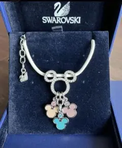 ☆swarovski スワロフスキー ネックレス ミッキーマウス トリコロール 