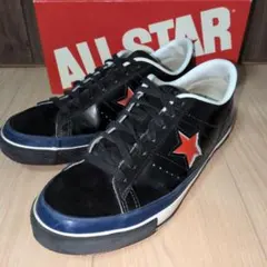 【US8.5】ワンスター　　黒×赤　レザー　スエード　ALL　STAR