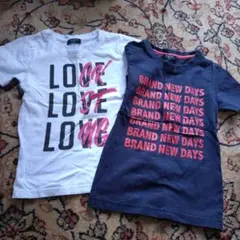 ホワイト ネイビー Tシャツセット 2枚