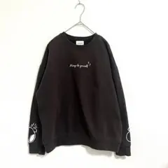 PEANUTS　SNOOPY　ダークブラウン　裏起毛　トレーナー　スウェット　M