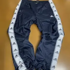 00s adidas サイドラインロゴナイロントラックパンツドローコードy2k