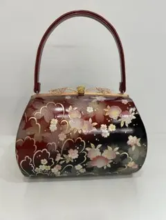 和装用バッグ 142 赤黒グラデーション 花柄