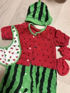 スイカ柄 ベビー着ぐるみセット