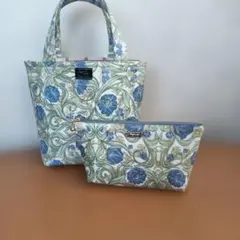 花柄トートバッグとポーチセット