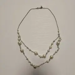 【即購入OK】パール風　 二重ネックレス