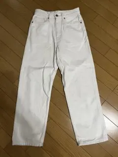 無印良品　MUJI デニムワイドパンツ　ホワイト　23