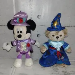 【DISNEY】Mickey＆ダッフィー記念コスチューム ぬいぐるみバッチ