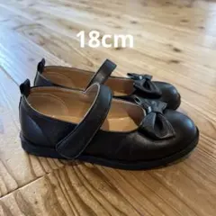 リボン付きブラックフォーマルシューズ