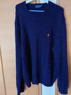 POLO RALPH LAUREN ネイビー ケーブルニット XXL