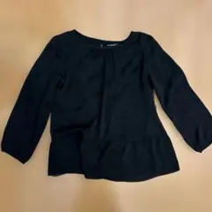 23区 ブラック ペプラム 長袖シャツ 40