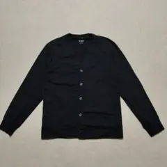 ユニクロ 黒 エアリズム コットン Vネック カーディガン 5ボタン S UV