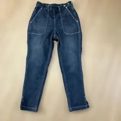 45R 麦比古デニム桃比女　加工インディゴ デニムパンツ テーパードのサムネイル