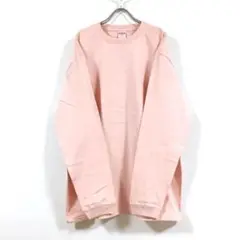 新品 ビッグロンT 長袖 ビッグTシャツ 無地 メンズ オフピンク 2XL