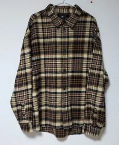 H＆М　長袖シャツ　茶色　チェック　メンズ　最終値下げ