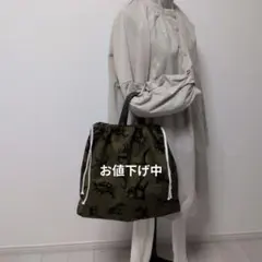 Ｅ614巾着バック多機能ハンドメイド手持ち、肩掛け、斜め掛け