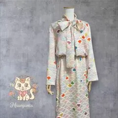 年末セール‼️ 着物リメイク【789】リボンブラウス【790】フレアースカート