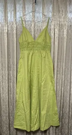 ZARAキャミワンピース ロング丈 ライムグリーン