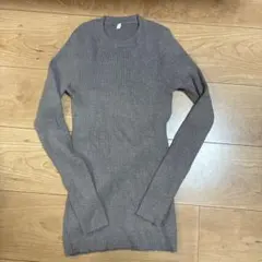 coca コカ　リブ編みグレー長袖セーター ONE SIZE