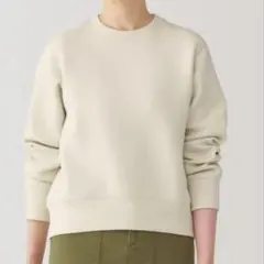 タグ付き未使用　無印　MUJI 二重編みスウェットシャツアイボリーL