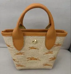 【美品】ロンシャン　かごバッグ　ショルダーストラップ付き