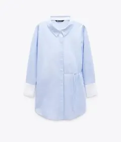 ZARA ロングストライプシャツ