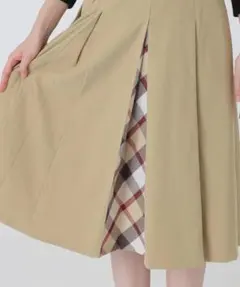 ブルーレーベルクレストブリッジ新品ブラウン ストレッチカルゼタックスカート 38