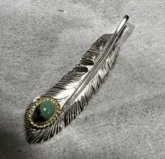 【美品】アリゾナフリーダム フェザー 金縄ターコイズ 60mm