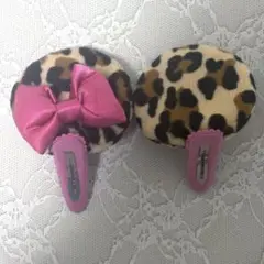 ディズニー ミニー ヒョウ柄 ヘアピン