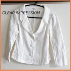クリアインプレッション　ジャケット　ホワイト　M相当　ツイード