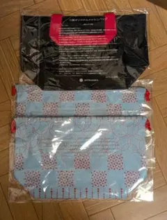三越伊勢丹 伊勢型紙デザイン 巾着バッグ 2枚 & 三越オリジナルメッシュバッグのサムネイル