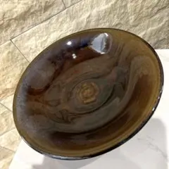 【未使用品】小石原焼　マルダイ窯　陶器 皿 深皿 ブラウン 釉薬　28㎝のサムネイル