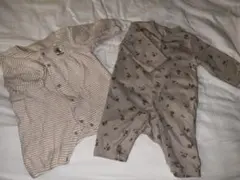 ロンパース・カバーオール 2点セット ベージュ 女の子