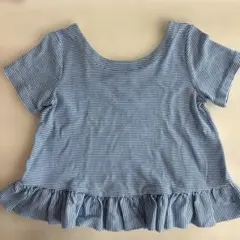 PETIT BATEAU プチバトー ボーダー フリル トップス 110 半袖