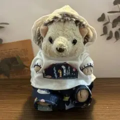 ハリネズミ ぬいぐるみS用 パーカー&ズボンセット　海ブルー