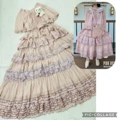 新品未使用】 激レア ピンクハウス 配色 ノースリーブワンピース