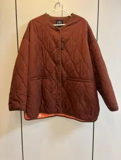 ZARA テラコッタ キルティングジャケット XS-S