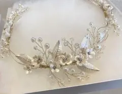ヘッドドレス　ブライダルアクセアンナンウェディング【小枝 E63】